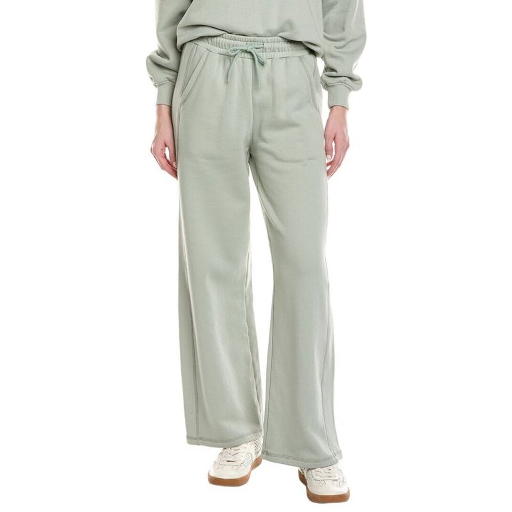 Knit Riot Womens  Core Wide Leg Sweatpant, Green